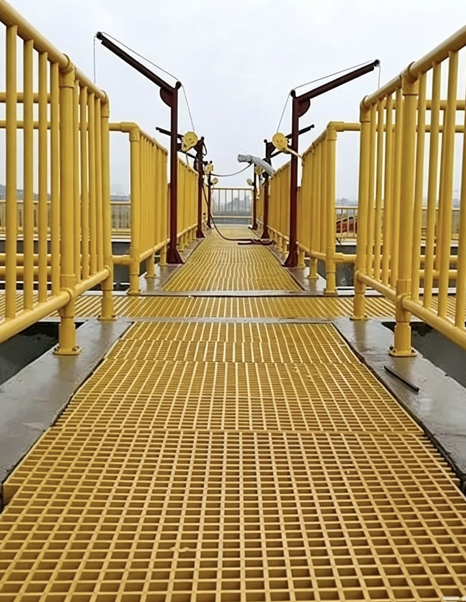 FRP fiberglass grating anti-corrosion walkway grid plate for chemical plant